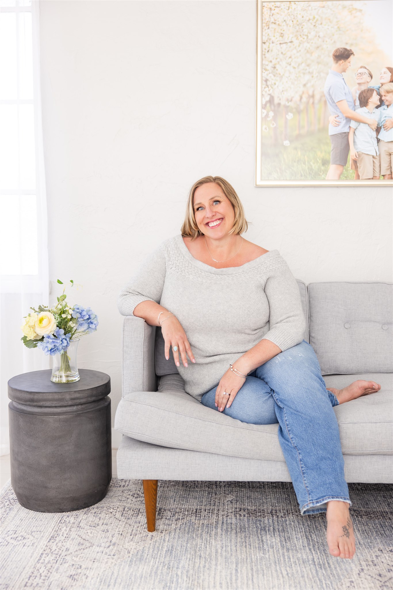 Tiffany Hix sitting in her Boise photography studio.
